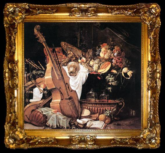 framed  HEEM, Cornelis de Vanitas Still-Life with Musical Instruments sg, ta009-2